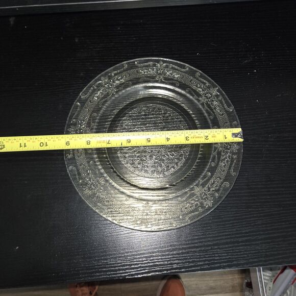 MacBeth Evans S Pattern Stippled ROSE band Yellow Plate 9" - Picture 4 of 4